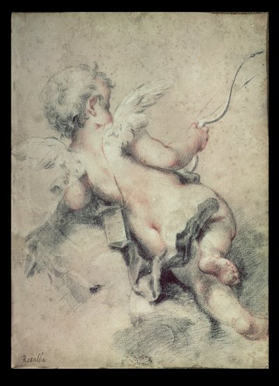 Cupidon couché sur les nuages - Rosalba Giovanna Carriera